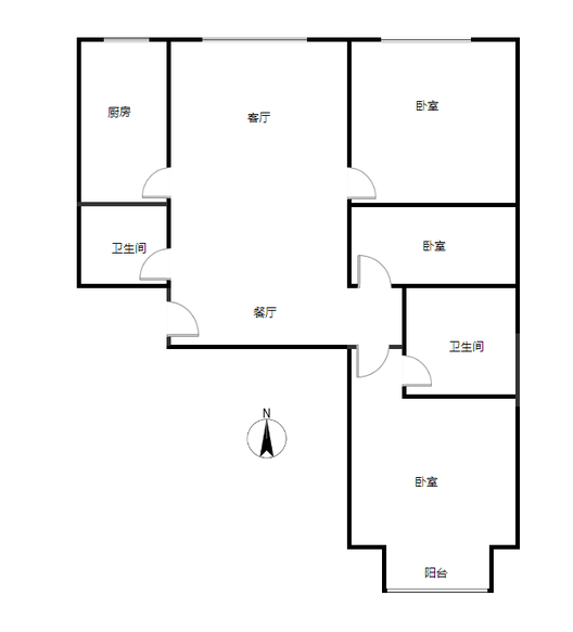华阳风景小区3室2厅2卫户型图