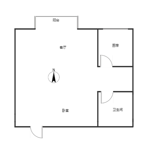 汇元尚品1室1厅1卫户型图
