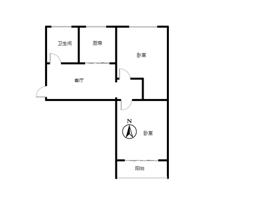 六十七处家属楼2室1厅1卫户型图