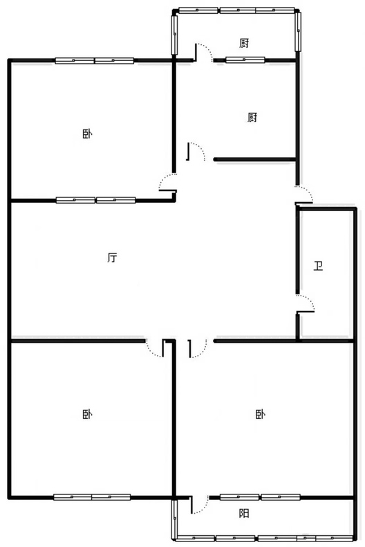 蓝天网架厂小区3室1厅1卫户型图