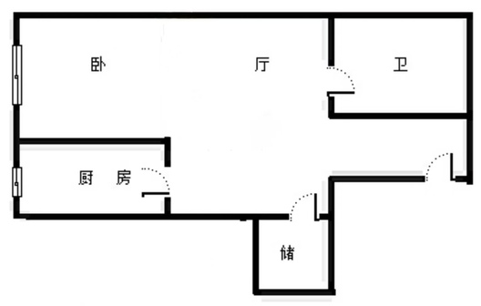 北新家园（锦绣范阳）1室1厅1卫户型图