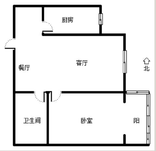 强舜铭城1室2厅1卫户型图