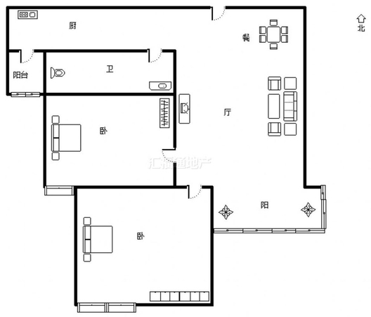 天伦湾嘉园2室2厅1卫户型图