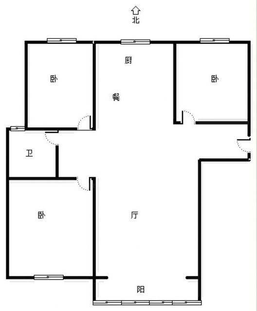天伦湾嘉园3室2厅1卫户型图