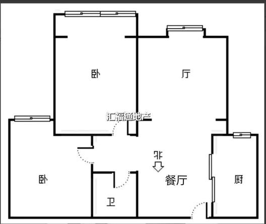 名流美域2室2厅1卫户型图