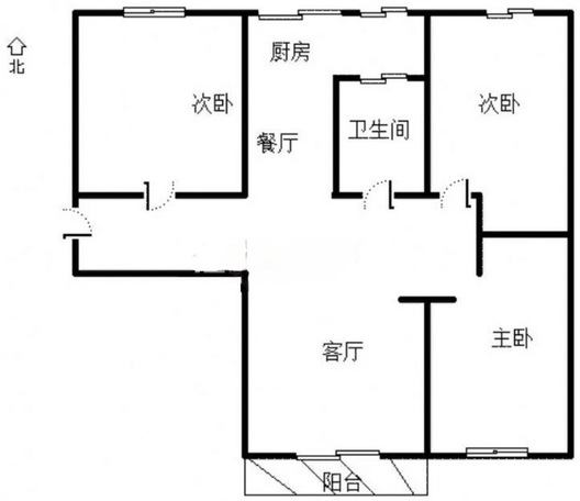 华融现代城3室2厅1卫户型图