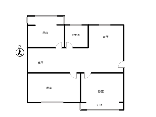 康乐小区2室2厅1卫户型图