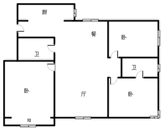 公园壹号3室2厅2卫户型图