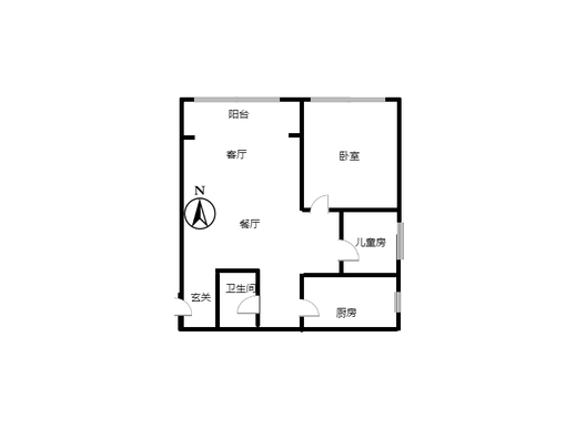 上河天著2室2厅1卫户型图