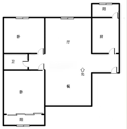 新怡家园小区2室2厅1卫户型图