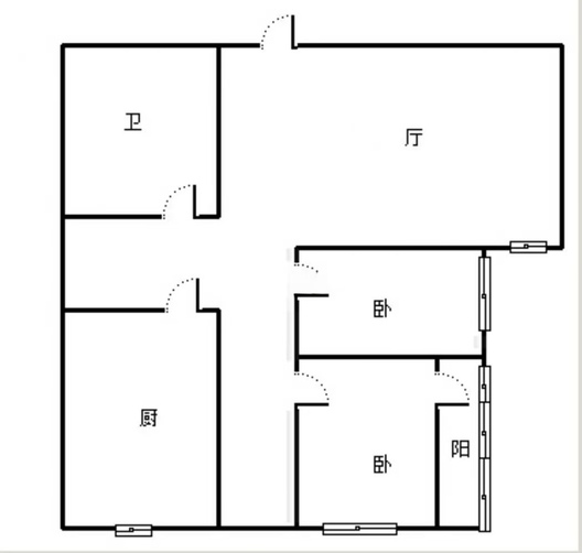 宏远宜居园2室1厅1卫户型图