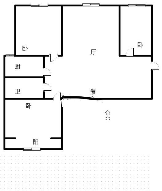 香港豪庭3室2厅1卫户型图