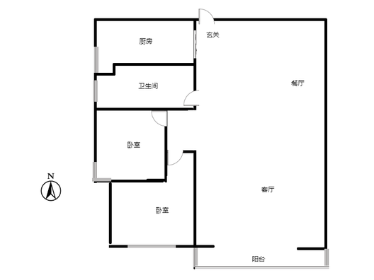 联合七号院2室2厅1卫户型图