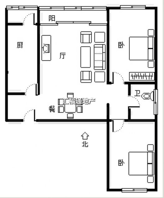 东林家园2室2厅1卫户型图