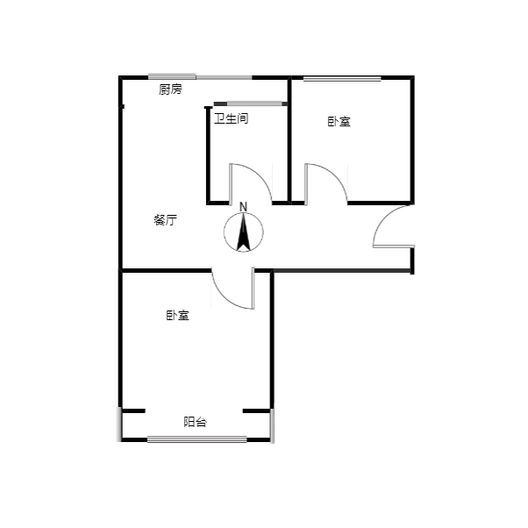 工商银行家属院2室1厅1卫户型图