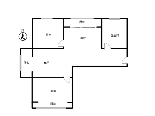 香邑溪谷一期2室2厅1卫户型图