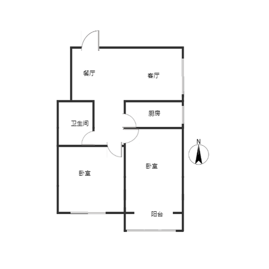 新府百合2室2厅1卫户型图