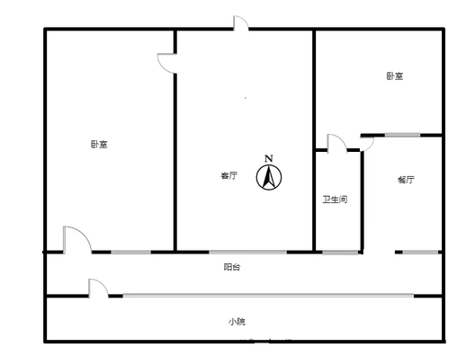联育中学小区2室2厅1卫户型图