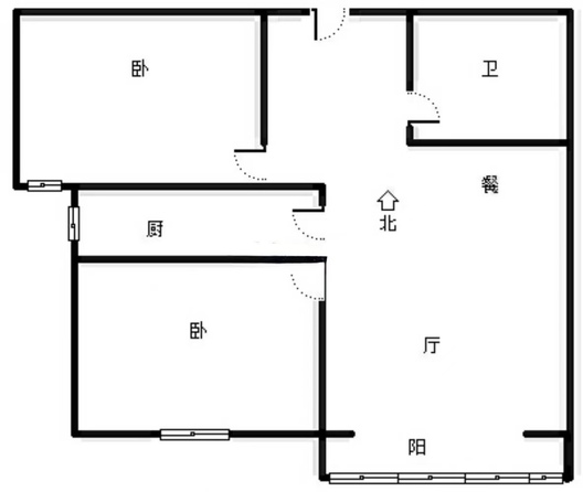 香邑溪谷上园2室2厅1卫户型图