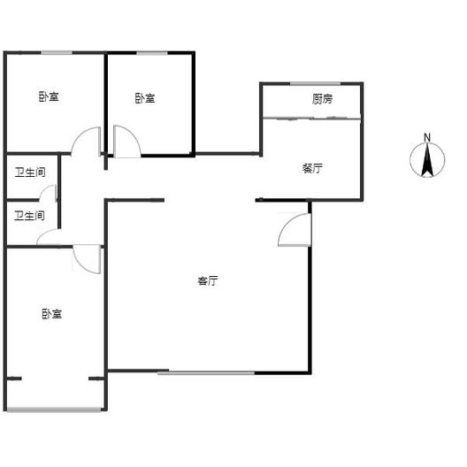 东林家园3室2厅2卫户型图