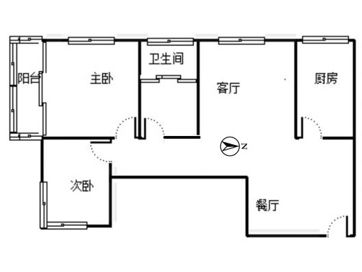 宏远宜居园2室2厅1卫户型图