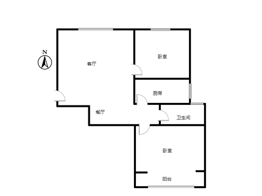 云景城2室2厅1卫户型图
