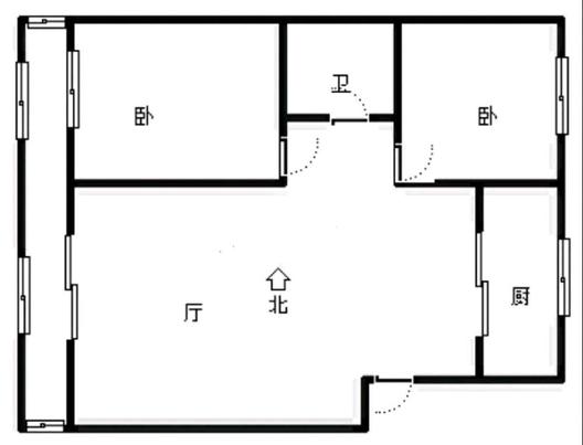仙颐园小区2室2厅1卫户型图