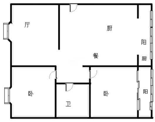 惠友康庭2室2厅1卫户型图