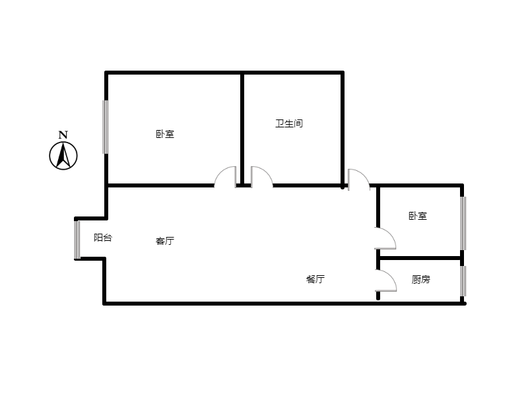 惠友橙园2室2厅1卫户型图