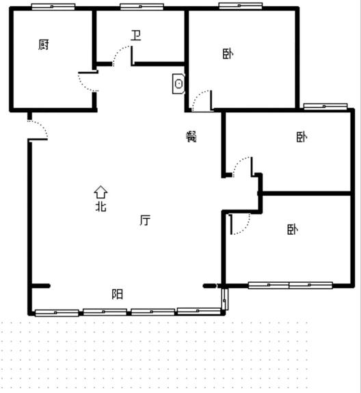 平安D区3室2厅1卫户型图