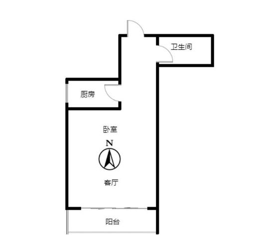 花溪渡1室1厅1卫户型图