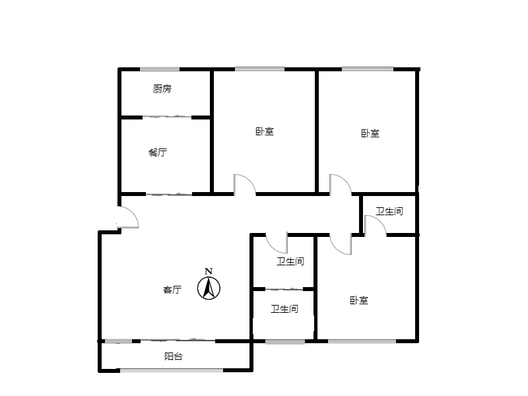 烟草小区3室2厅2卫户型图
