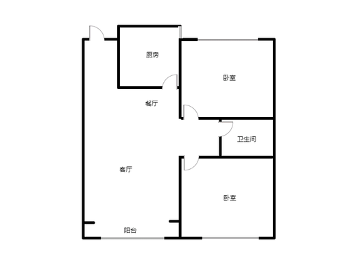 桃源新都孔雀城2室2厅1卫户型图
