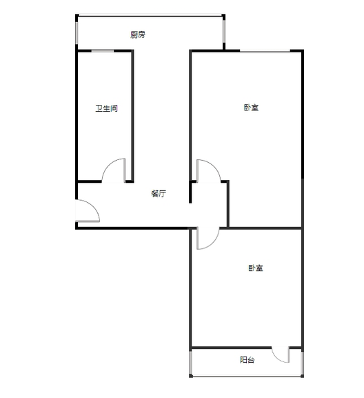金属器件厂住宅小区2室1厅1卫户型图