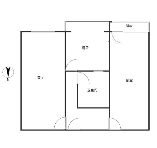 宝林苑小区1室1厅1卫户型图