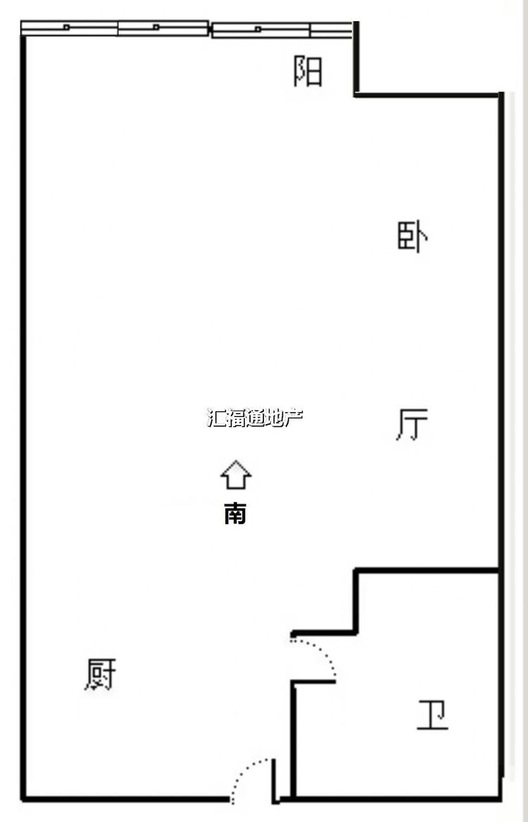 万科城际之光1室1厅1卫户型图