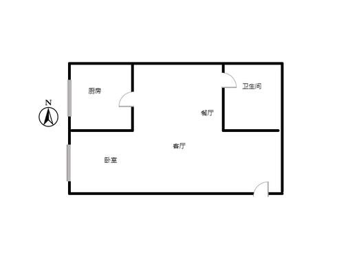惠友钻石广场（AB座）1室2厅1卫户型图