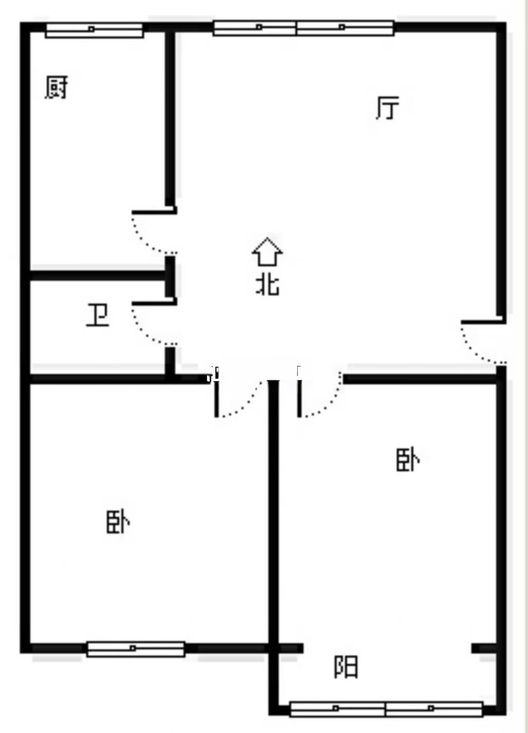 一七三小区2室1厅1卫户型图