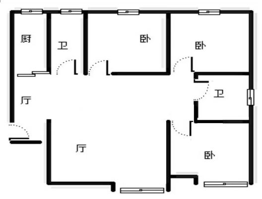 联合七号院3室2厅2卫户型图