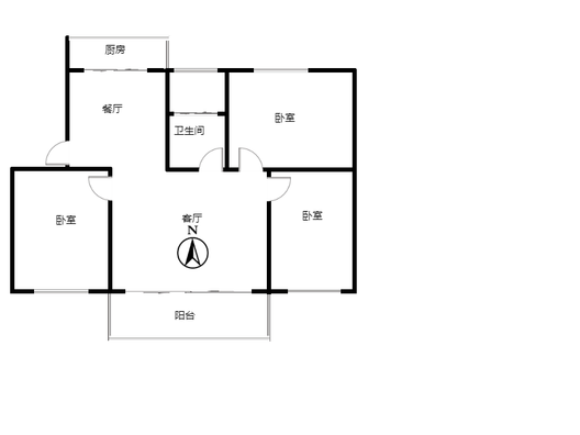 六十七处家属楼3室2厅1卫户型图