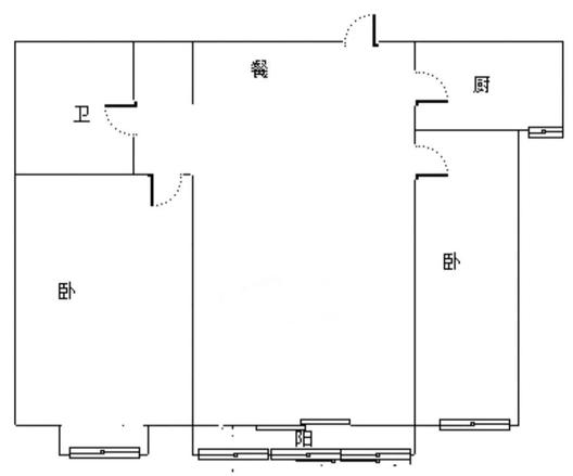 翡翠城（涿郡东区）2室2厅1卫户型图