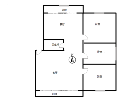 光明小区3室2厅1卫户型图