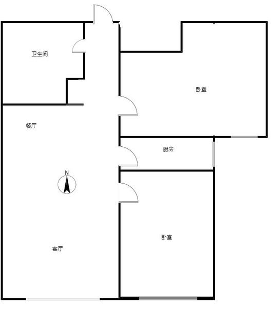 汇元学府一号2室1厅1卫户型图
