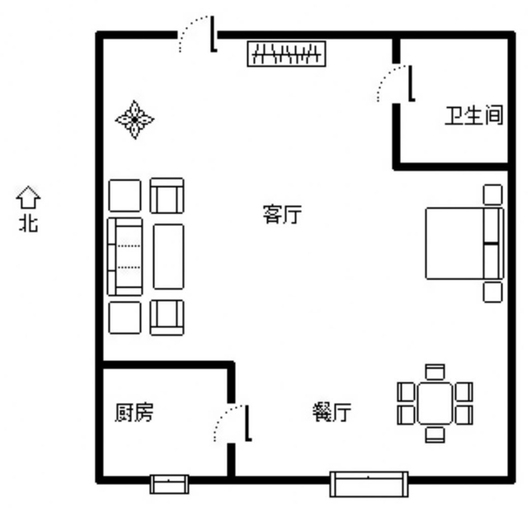 宏远裕隆1室1厅1卫户型图