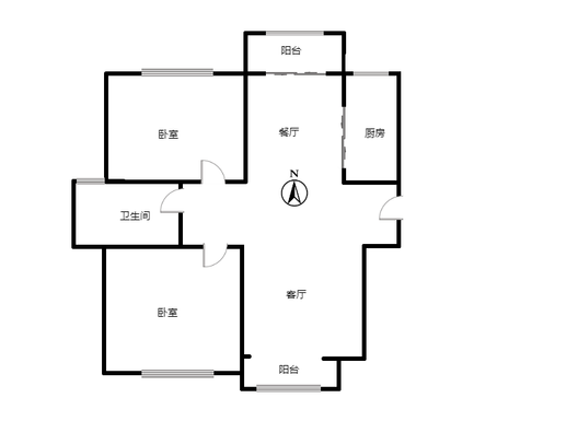 技校家园2室2厅1卫户型图