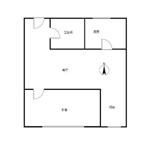 新加坡花园1室1厅1卫户型图
