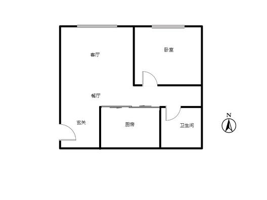 国富公寓(18号楼）1室1厅1卫户型图