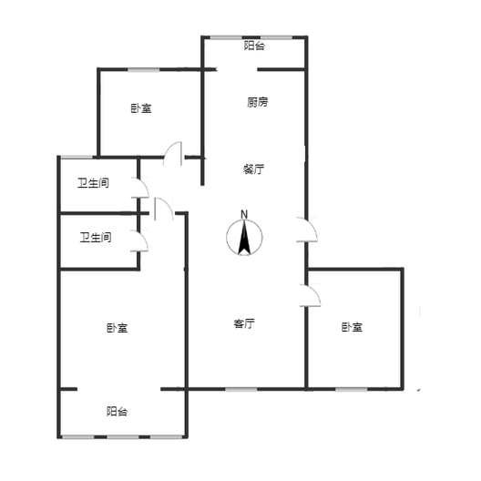 农大人才家园3室2厅2卫户型图