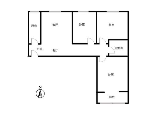 金茂府（鹏渤公园里）3室2厅1卫户型图
