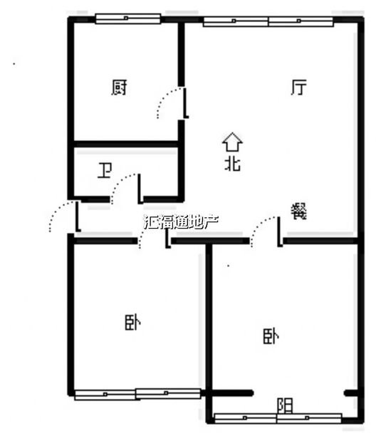 惠友橙园2室2厅1卫户型图